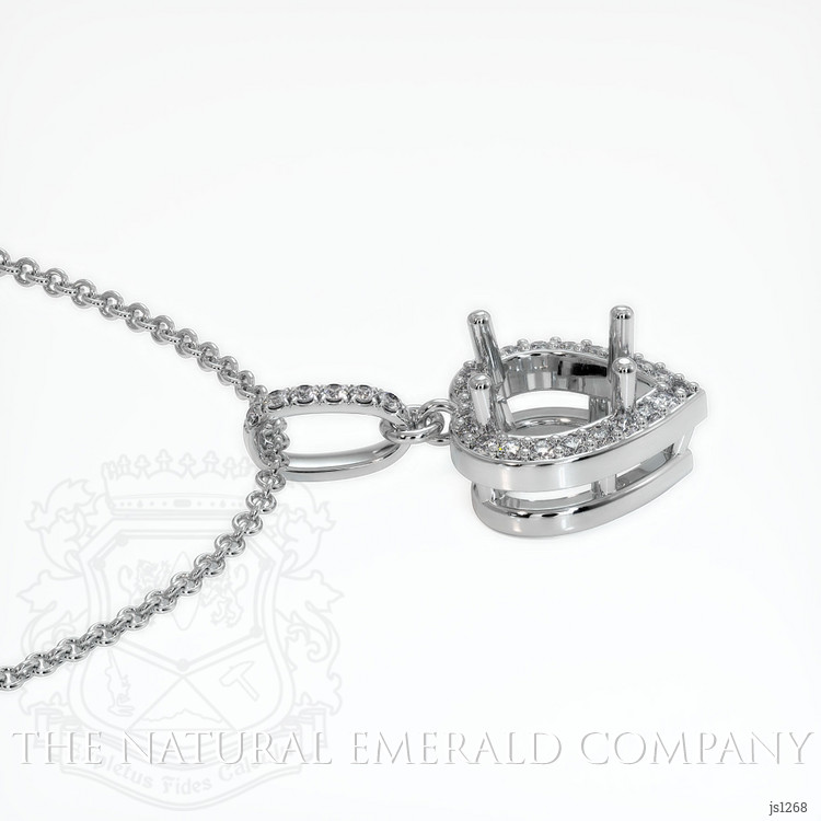 18K White Gold Pave Pendant Setting