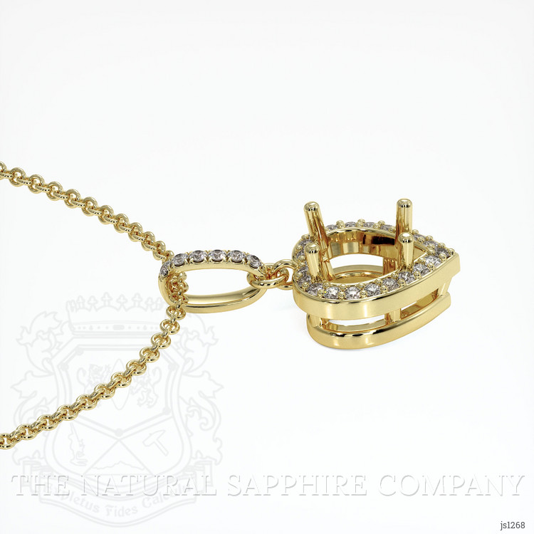 10K Yellow Gold Pave Pendant Setting