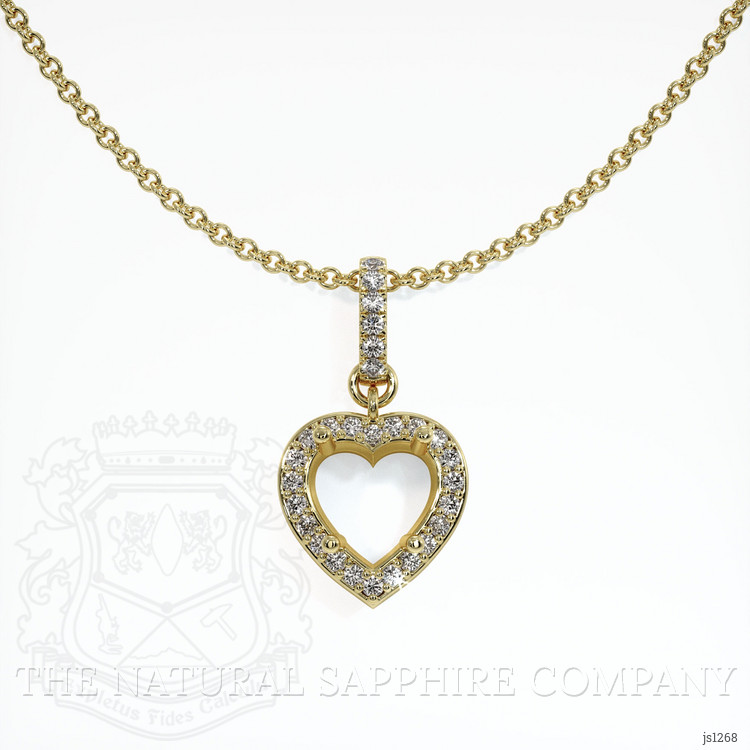 14K Yellow Gold Pave Pendant Setting