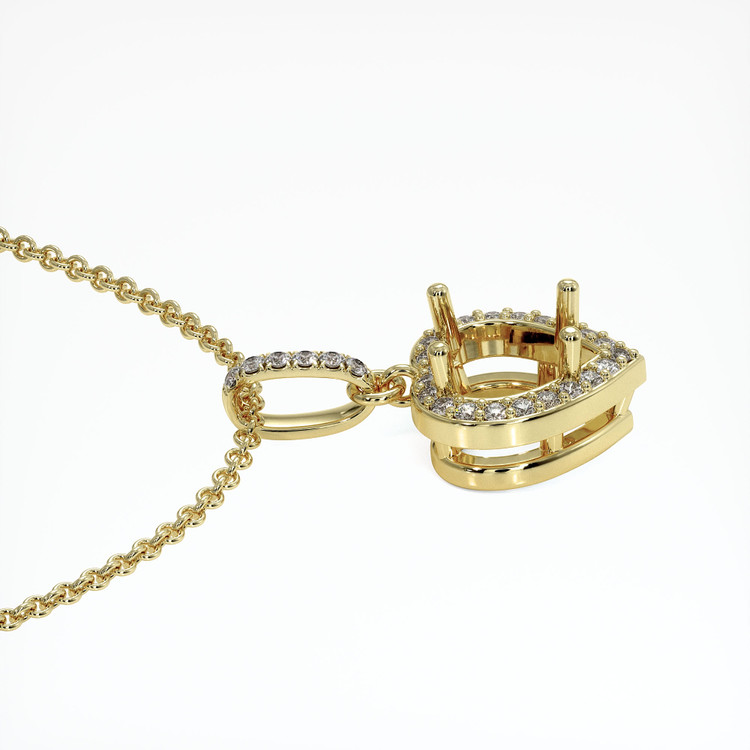 14K Yellow Gold Pave Pendant Setting