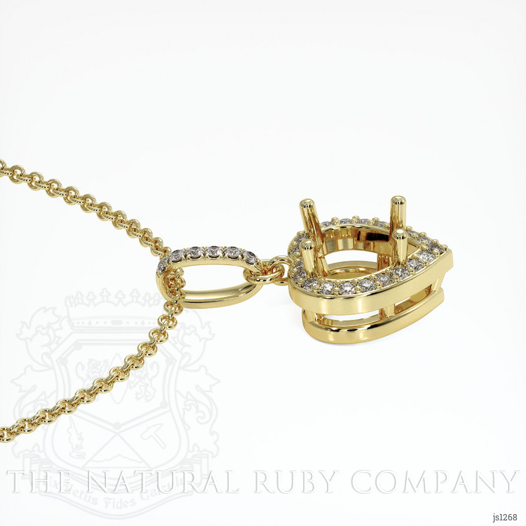 18K Yellow Gold Pave Pendant Setting