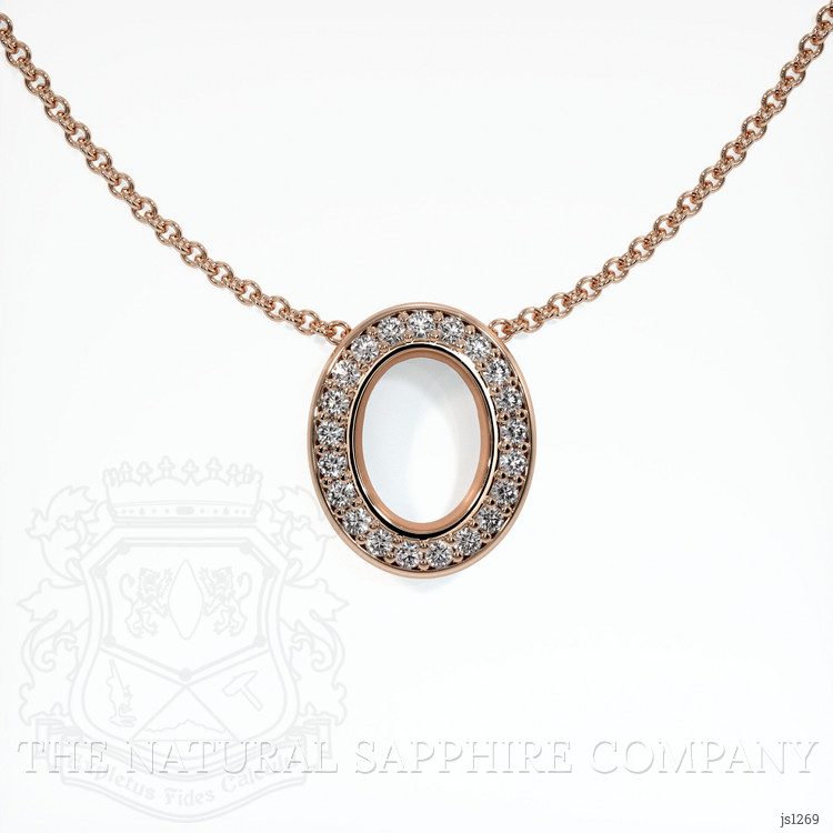 14K Rose Gold Pave Pendant Setting