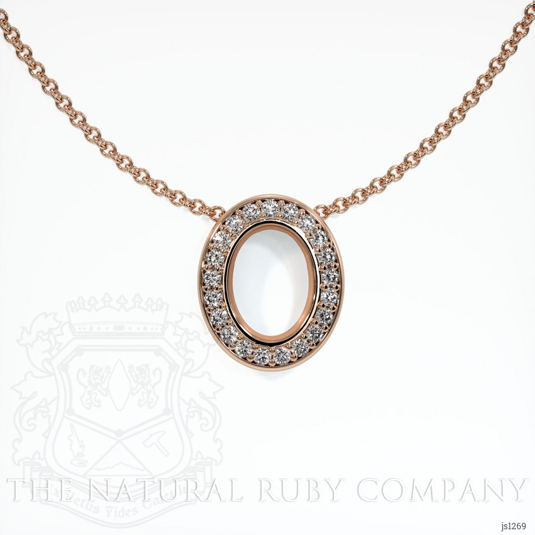 14K Rose Gold Pave Pendant Setting