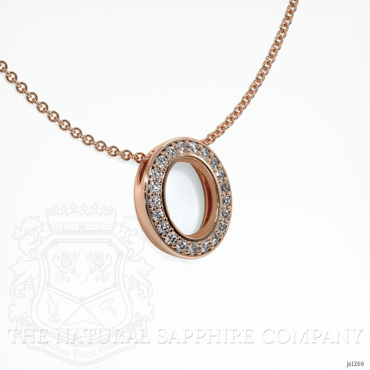 14K Rose Gold Pave Pendant Setting