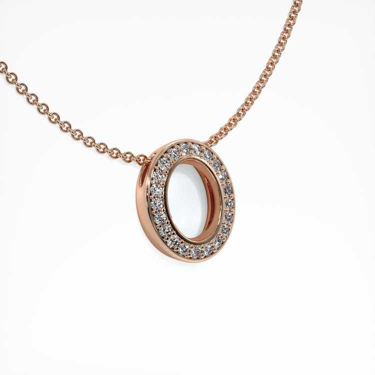 14K Rose Gold Pave Pendant Setting