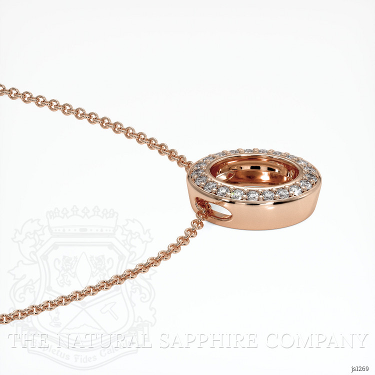 14K Rose Gold Pave Pendant Setting