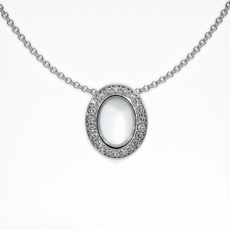 10K White Gold Pave Pendant Setting