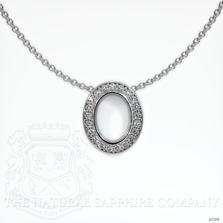 14K White Gold Pave Pendant Setting