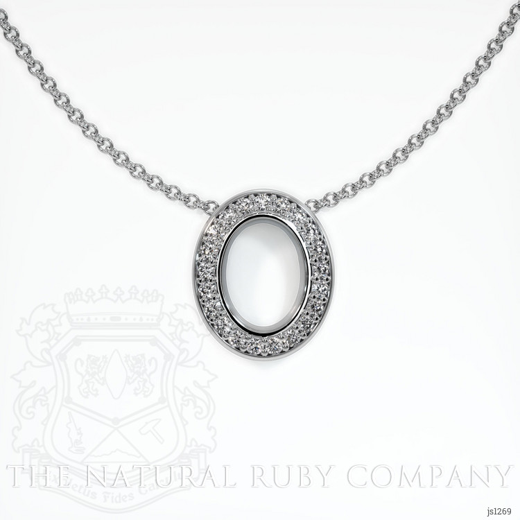 18K White Gold Pave Pendant Setting