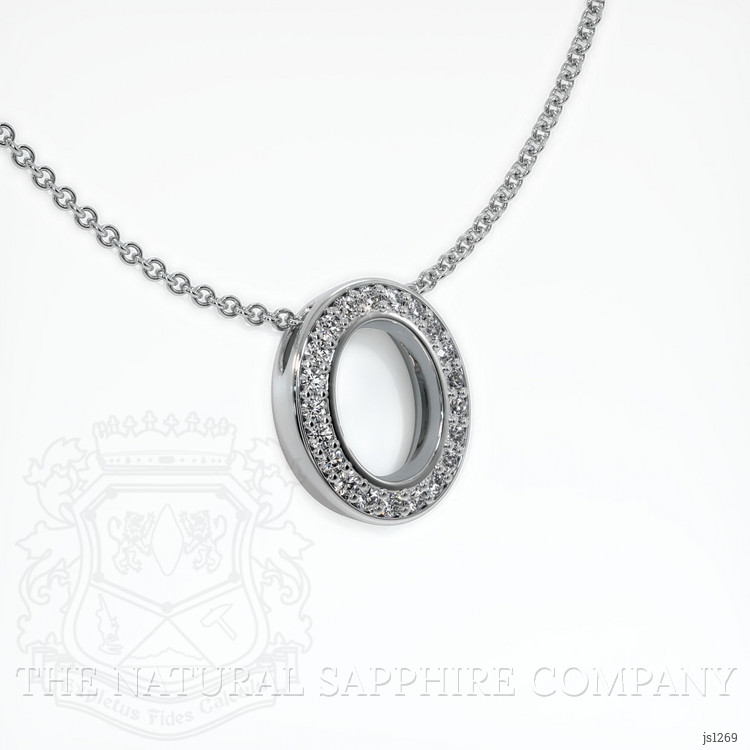 18K White Gold Pave Pendant Setting
