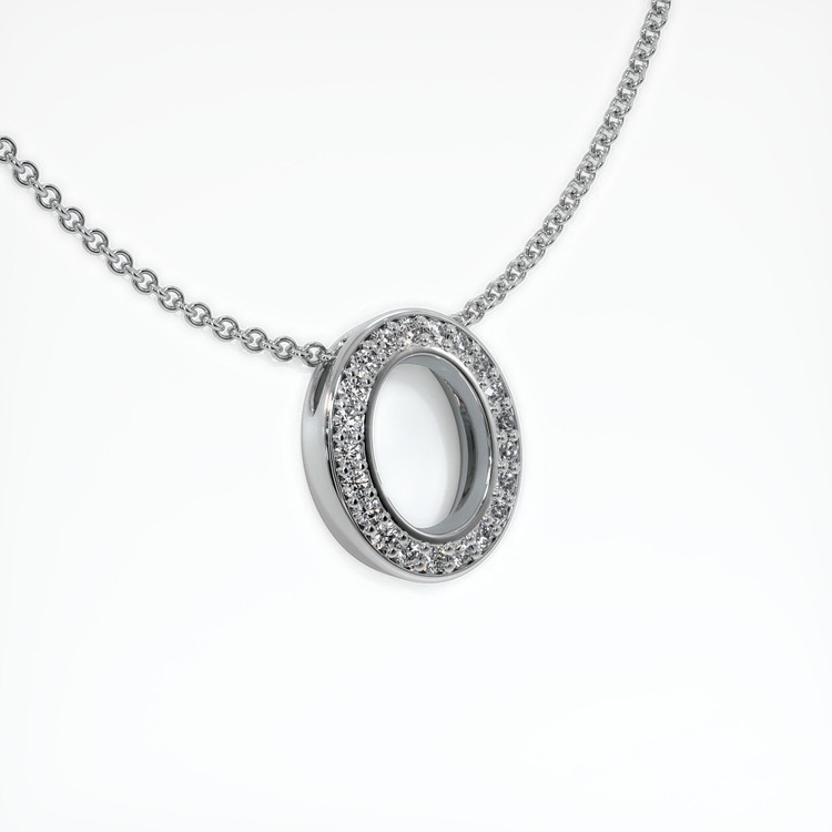 18K White Gold Pave Pendant Setting