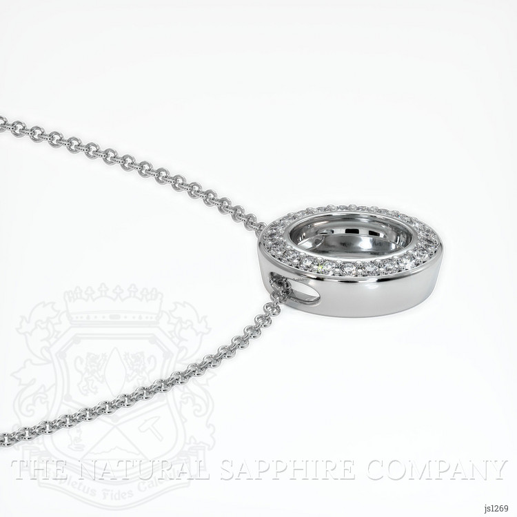 18K White Gold Pave Pendant Setting