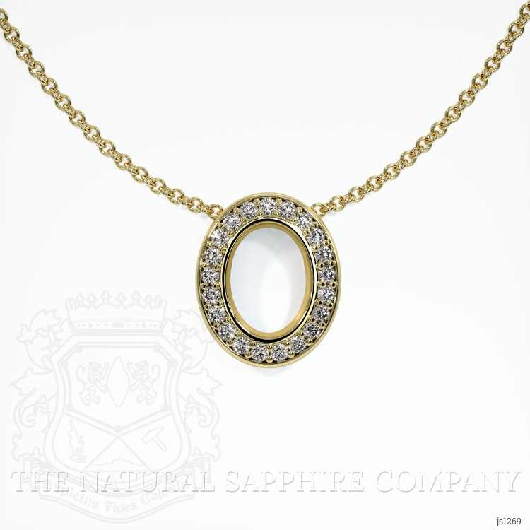 14K Yellow Gold Pave Pendant Setting
