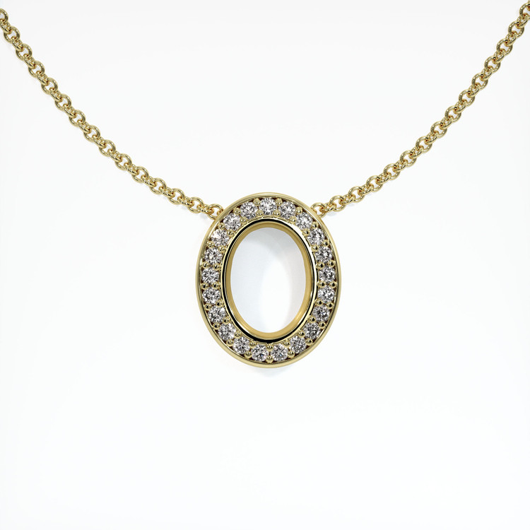 14K Yellow Gold Pave Pendant Setting