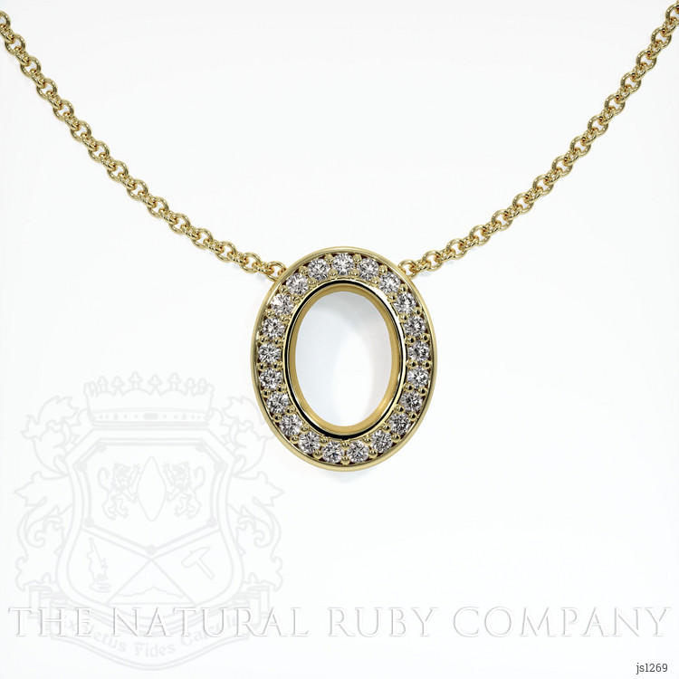 14K Yellow Gold Pave Pendant Setting