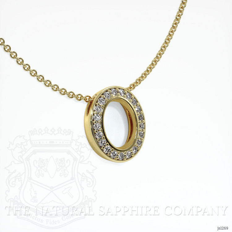 14K Yellow Gold Pave Pendant Setting