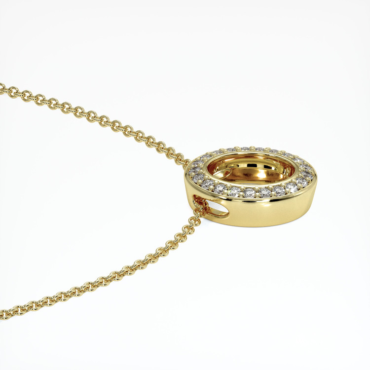 14K Yellow Gold Pave Pendant Setting