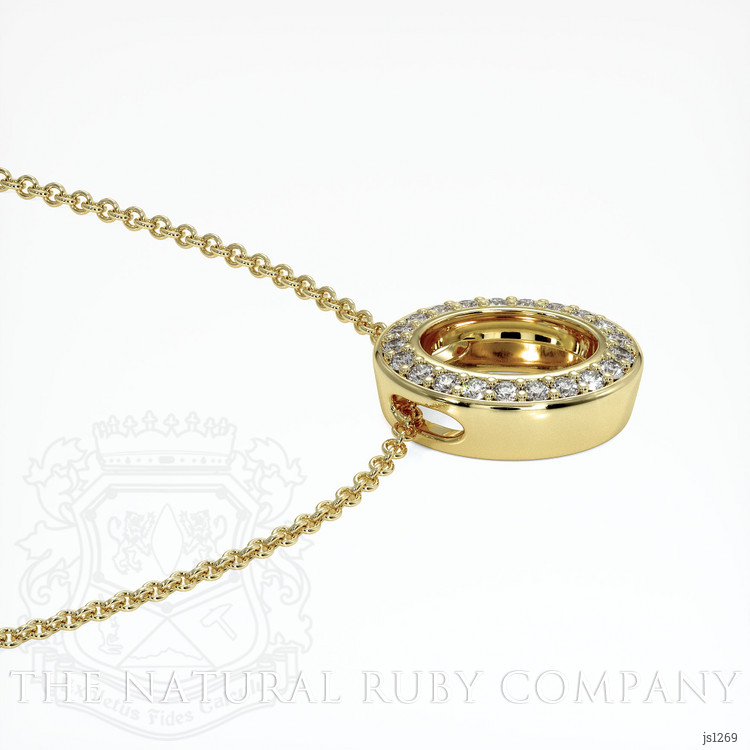 14K Yellow Gold Pave Pendant Setting