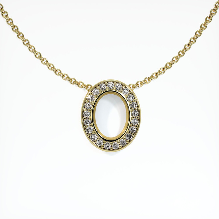 18K Yellow Gold Pave Pendant Setting