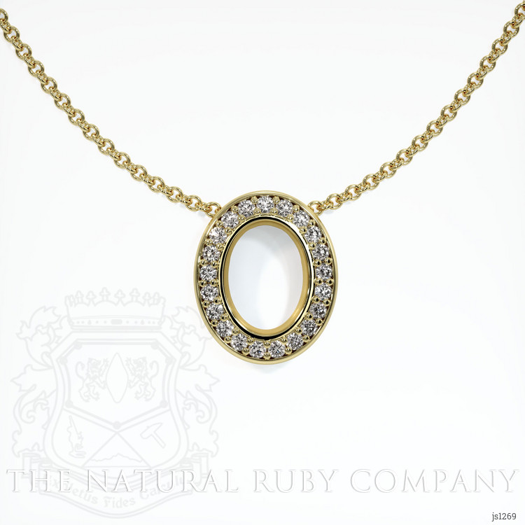 18K Yellow Gold Pave Pendant Setting