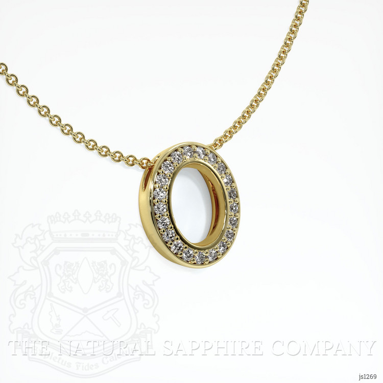 18K Yellow Gold Pave Pendant Setting