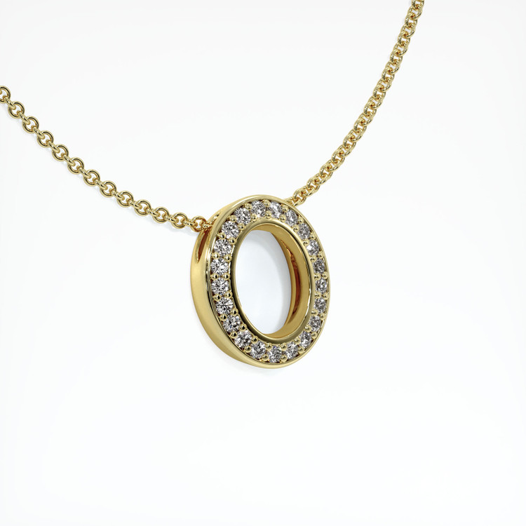 18K Yellow Gold Pave Pendant Setting