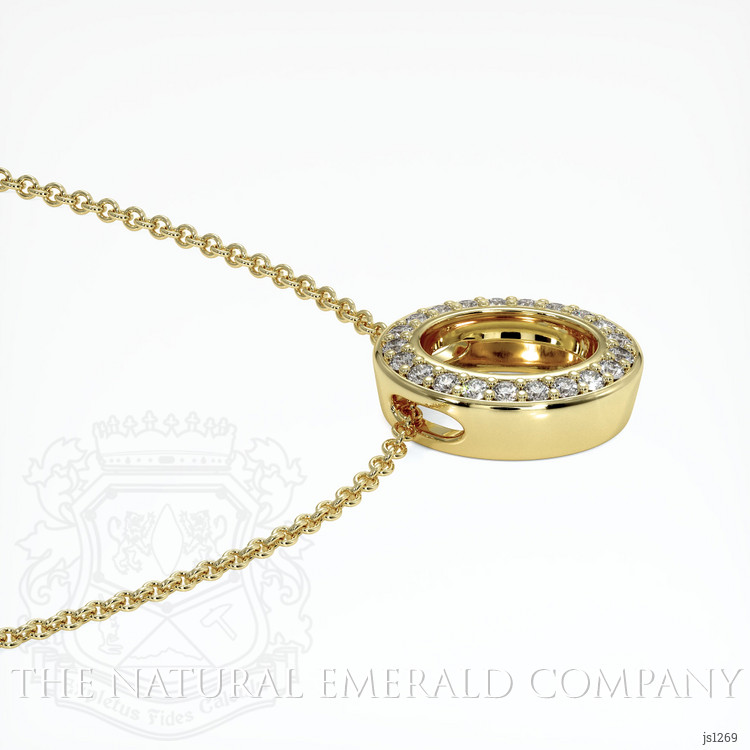 18K Yellow Gold Pave Pendant Setting