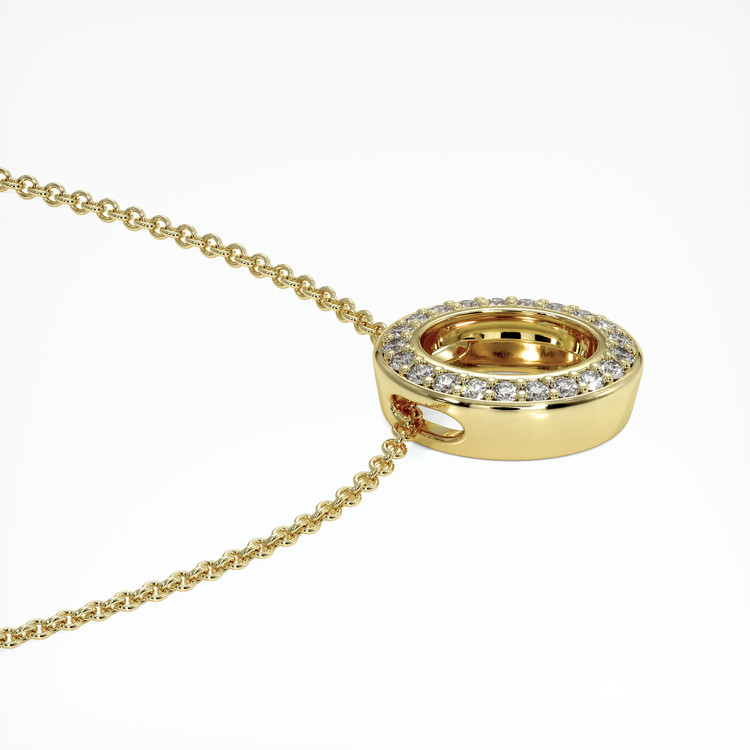 18K Yellow Gold Pave Pendant Setting