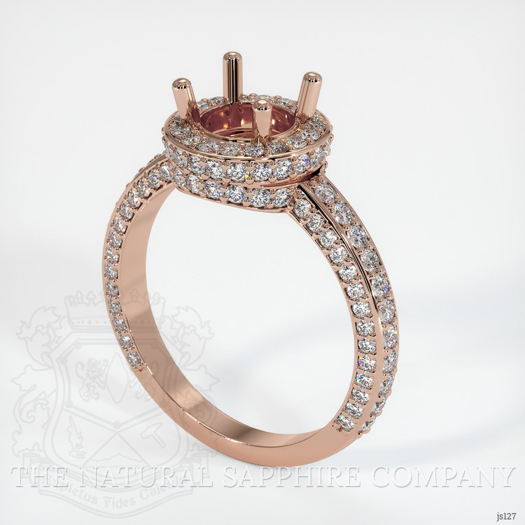 14K Rose Gold Pave Ring Setting