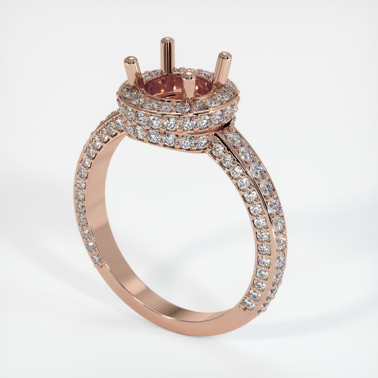 14K Rose Gold Pave Ring Setting