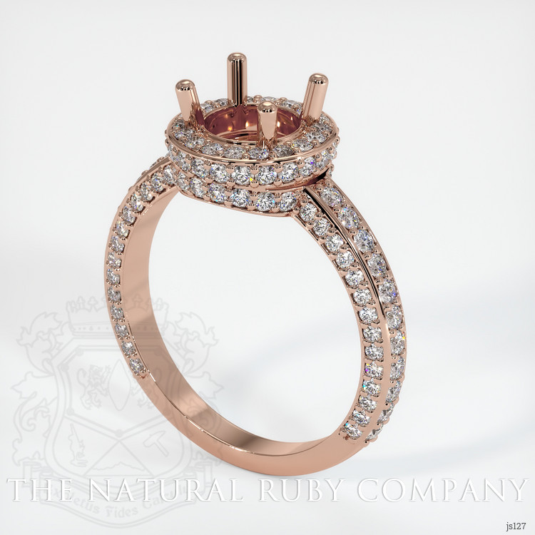 14K Rose Gold Pave Ring Setting