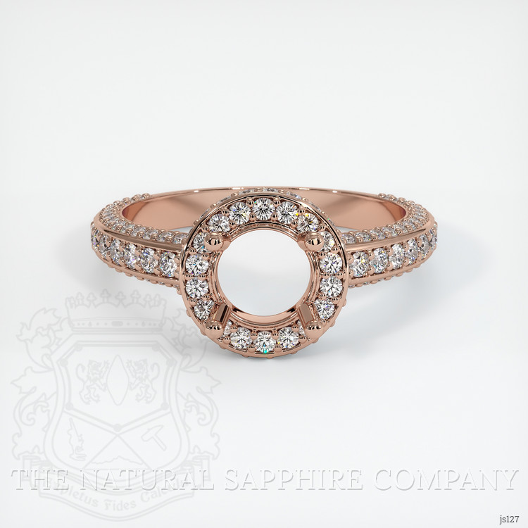 14K Rose Gold Pave Ring Setting