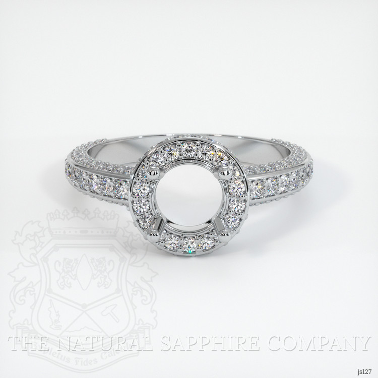 14K White Gold Pave Ring Setting