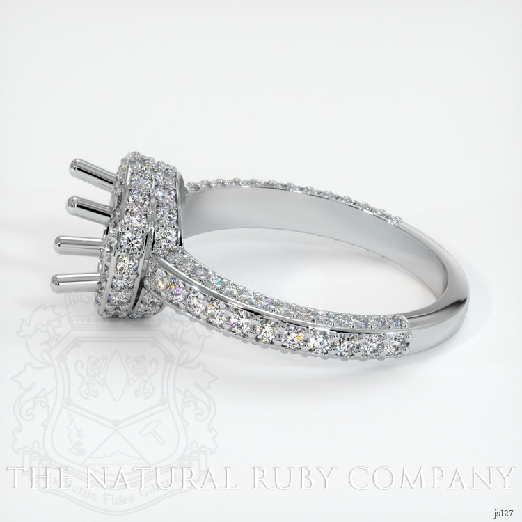 14K White Gold Pave Ring Setting