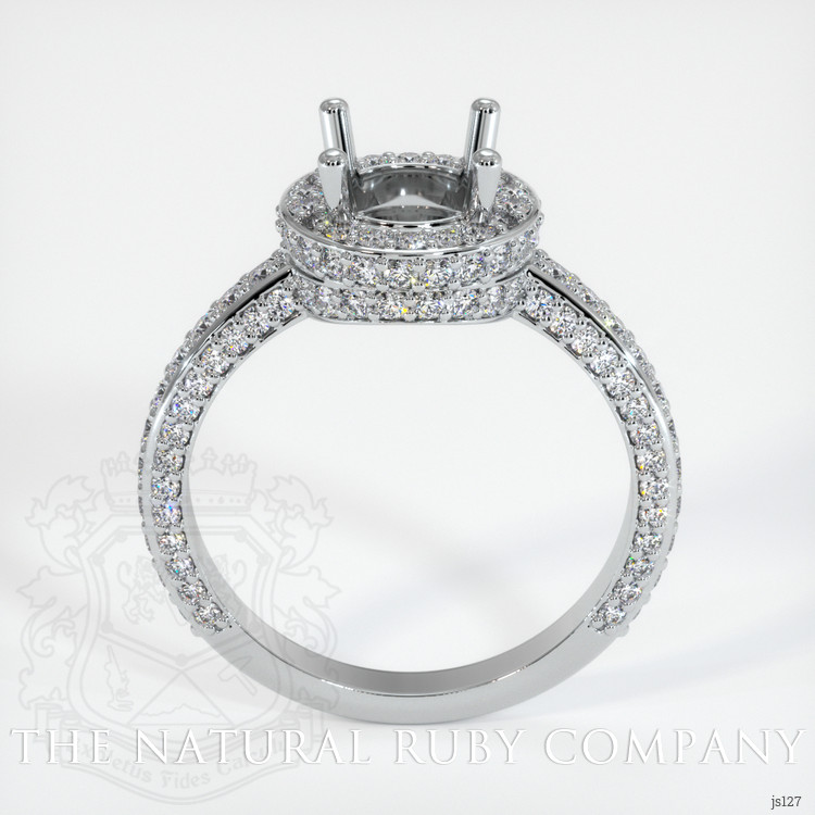 14K White Gold Pave Ring Setting
