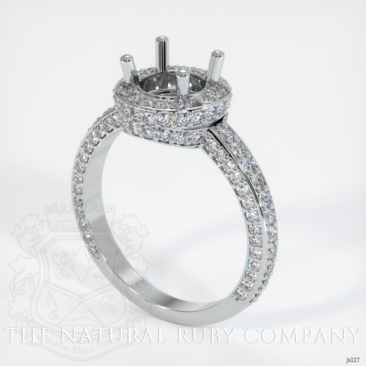 18K White Gold Pave Ring Setting