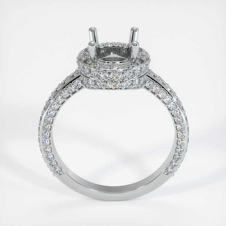 18K White Gold Pave Ring Setting