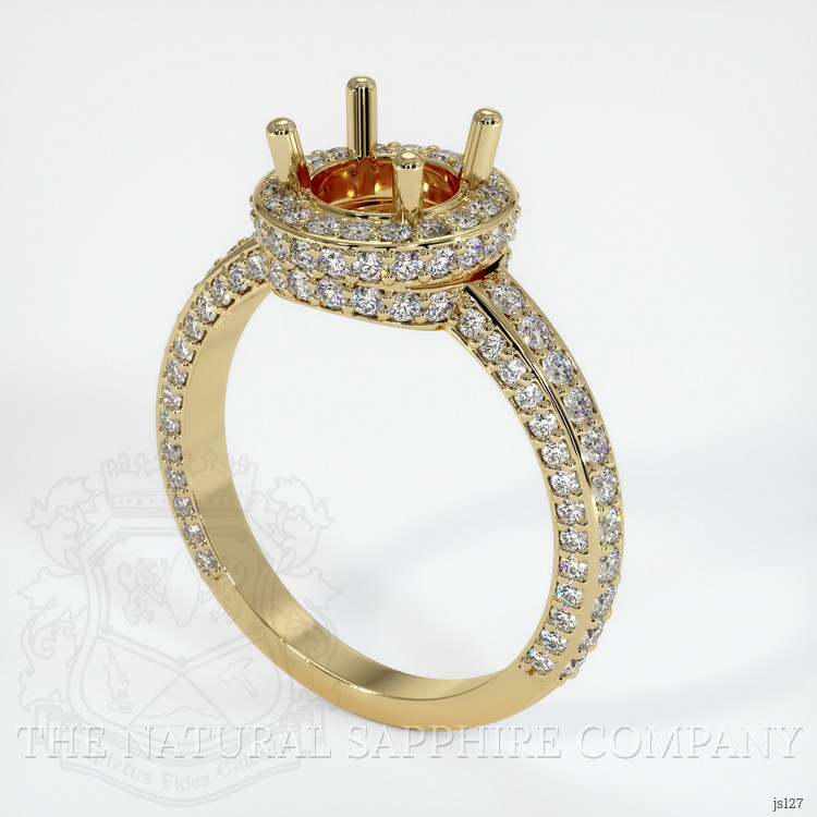 14K Yellow Gold Pave Ring Setting