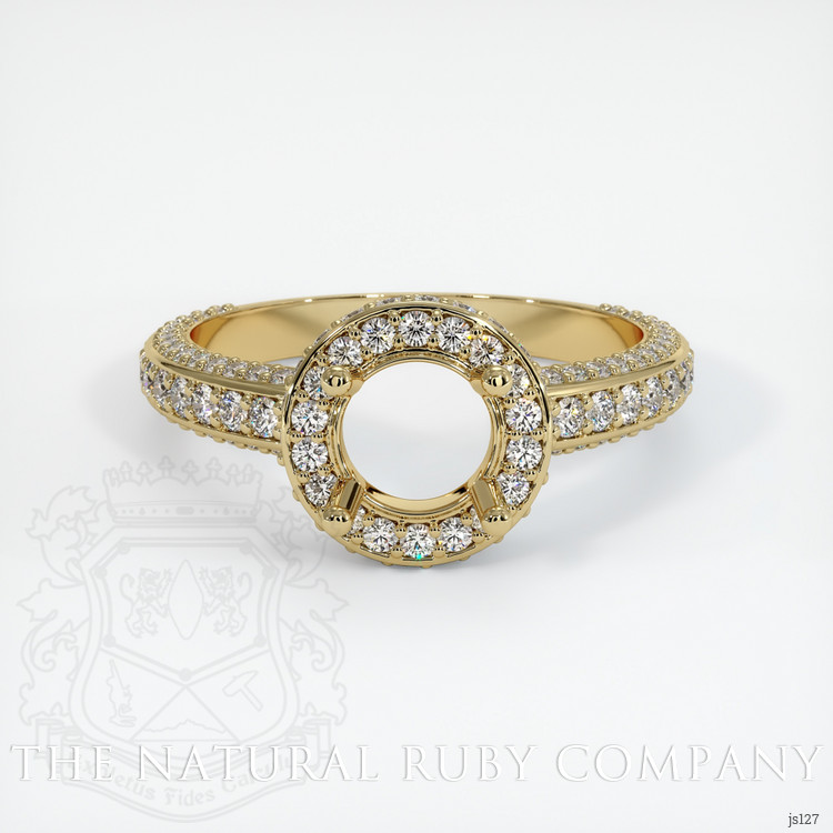 14K Yellow Gold Pave Ring Setting