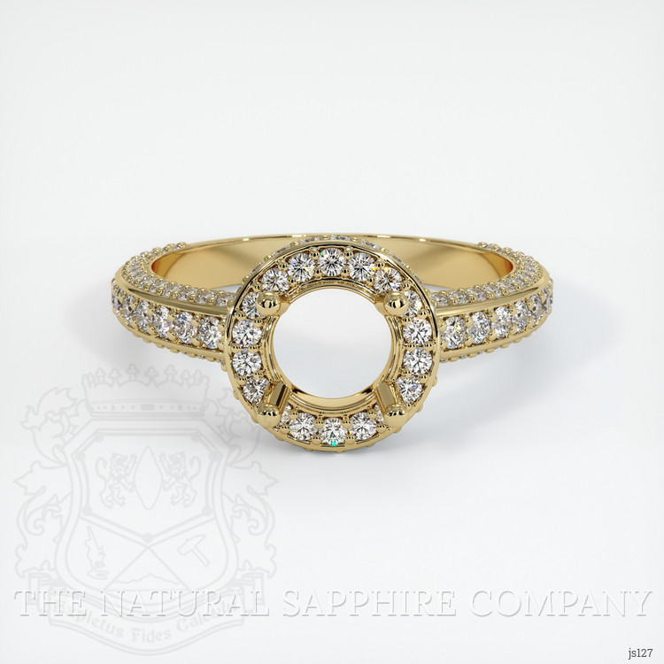 14K Yellow Gold Pave Ring Setting