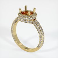 18K Yellow Gold Pave Ring Setting Video