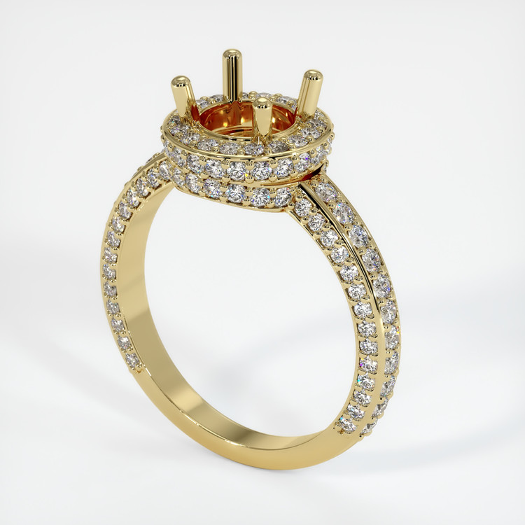 18K Yellow Gold Pave Ring Setting