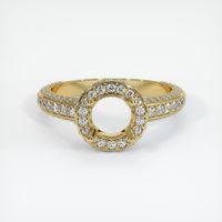18K Yellow Gold Pave Ring Setting Image
