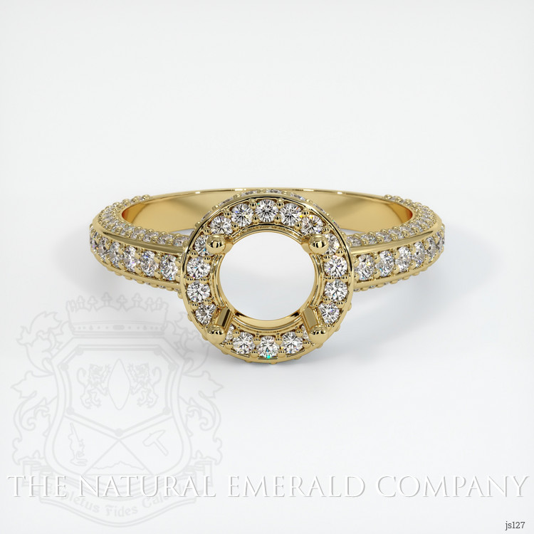 18K Yellow Gold Pave Ring Setting