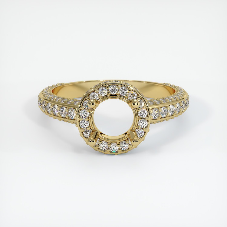 18K Yellow Gold Pave Ring Setting