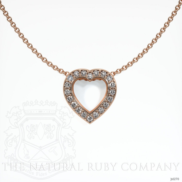 14K Rose Gold Pave Pendant Setting