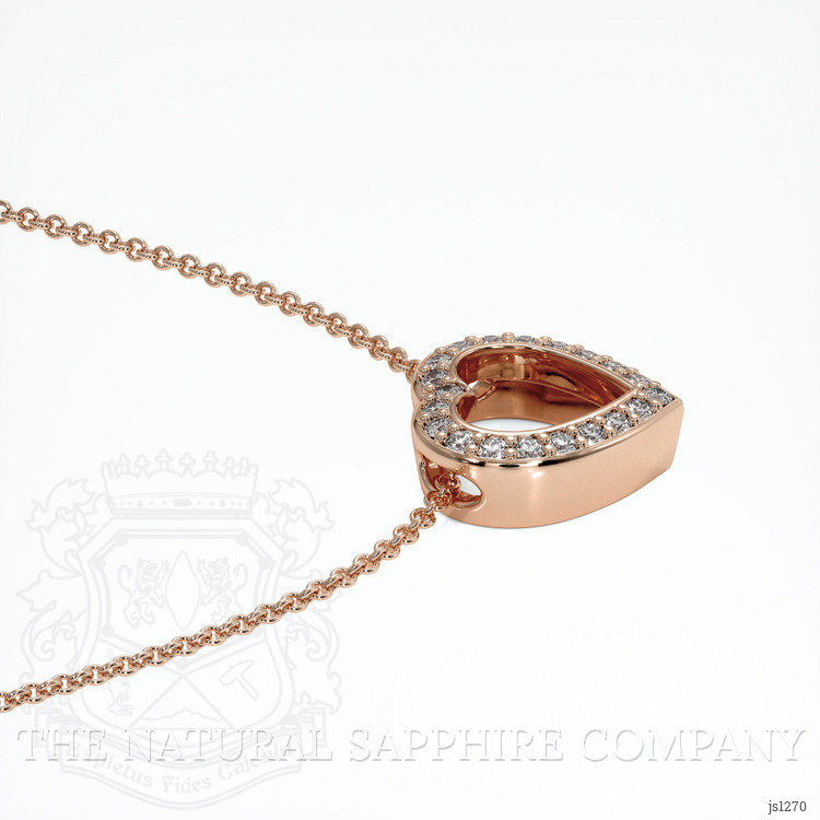 14K Rose Gold Pave Pendant Setting