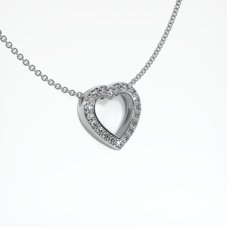 14K White Gold Pave Pendant Setting