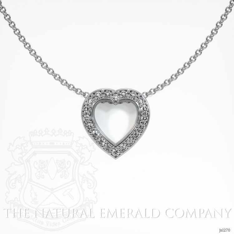 Pave Emerald Pendant 1.67 Ct., 18K White Gold