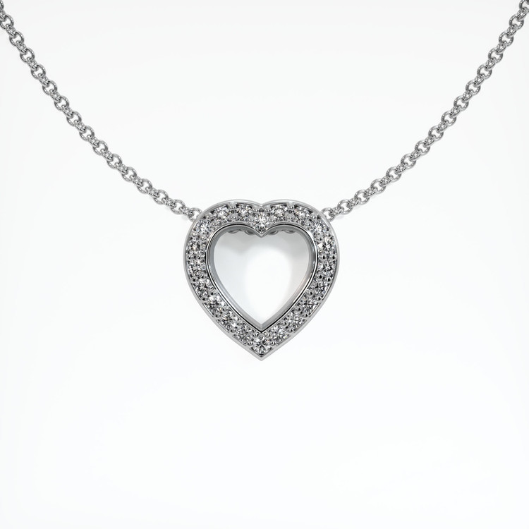 18K White Gold Pave Pendant Setting